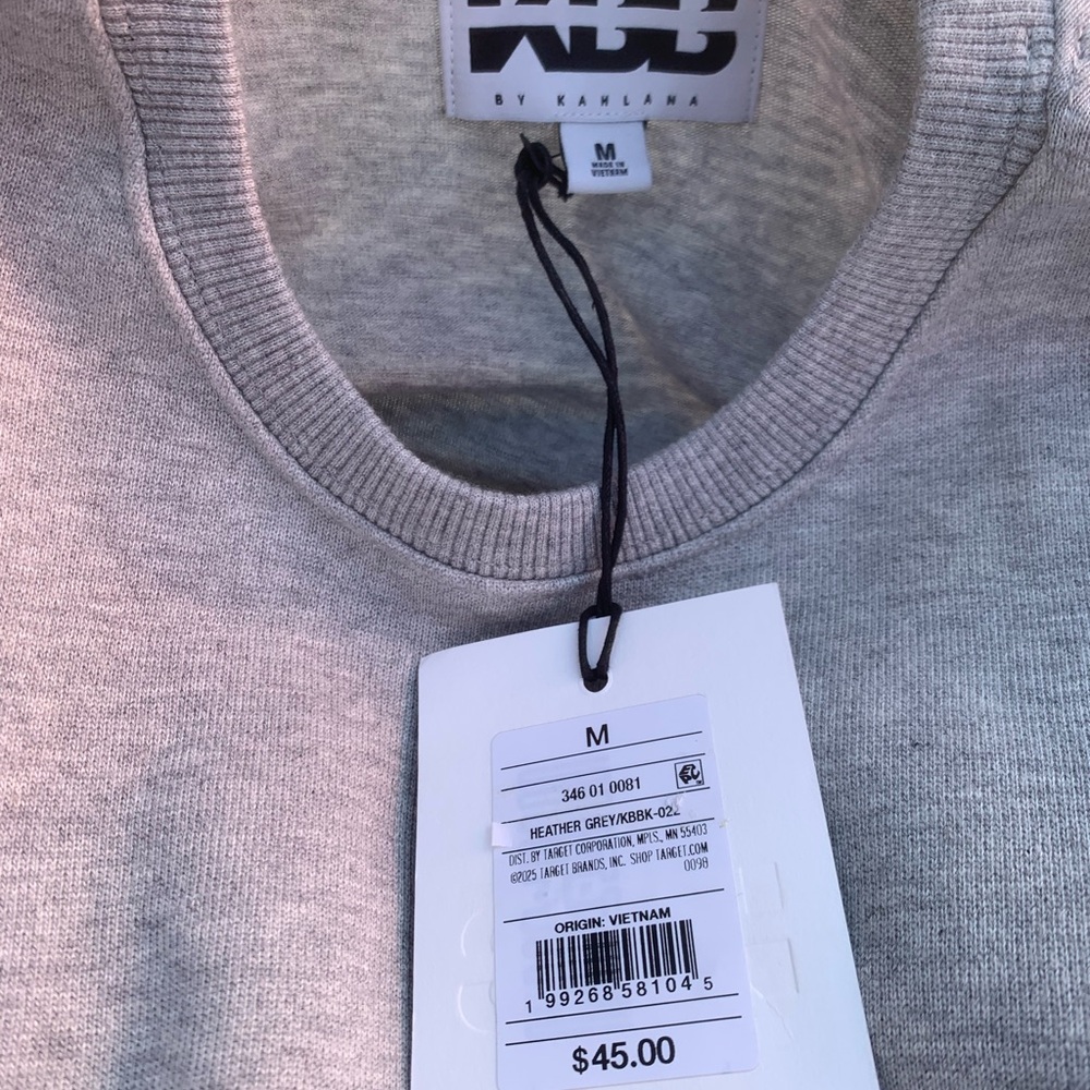 NWT KBB by Kahlana long sleeves double layer Crewneck heather Gray Sweatshirt - Picture 9 of 9